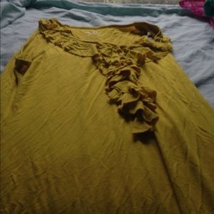 Women's Yellow ruffled shirt/tanktop